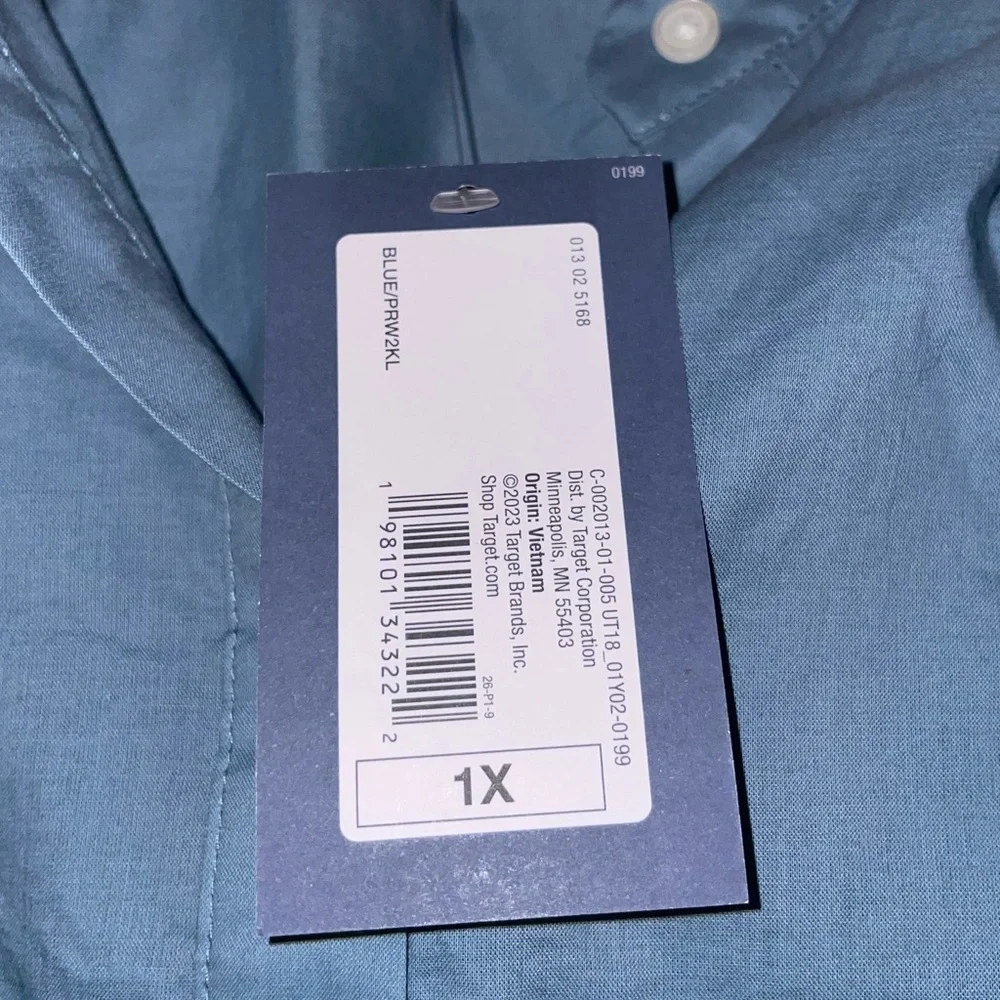 Universal Thread Light Blue Button-Front Top - Picture 3 of 4